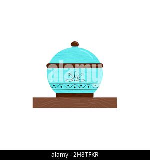 Porcelain tableware. Ceramic kitchen utensils. Vector objects on a white background Stock Vector