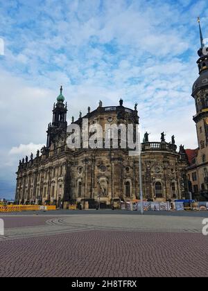 Ancient Catholic Church of the Royal Court in Dresden, Germany Stock Photo