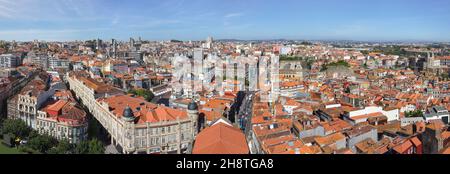 Panoramic view of Porto city. View from Clerigos Tower. Portugal. Stock Photo