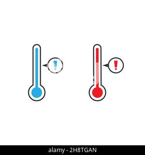 Thermometer with high and low temperature cartoon Vector Image