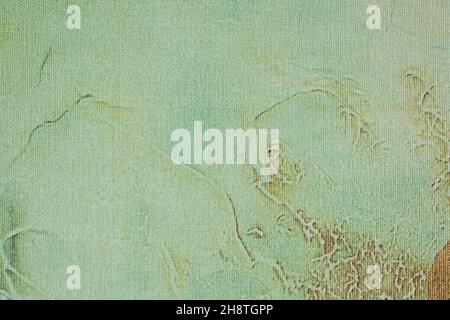 Abstract art background light green and olive colors. Watercolor painting on canvas with khaki gradient. Fragment of artwork on paper with wavy patter Stock Photo