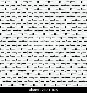 Abstract hand drawn broken line seamless pattern, black and white texture. Stock Vector