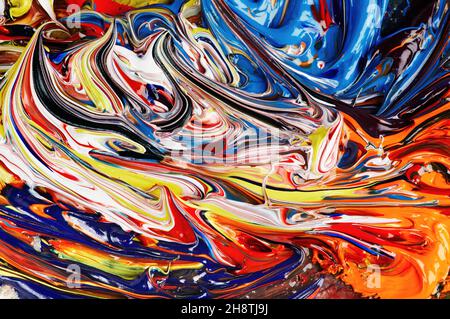 Abstract background of mixed oil paint Stock Photo