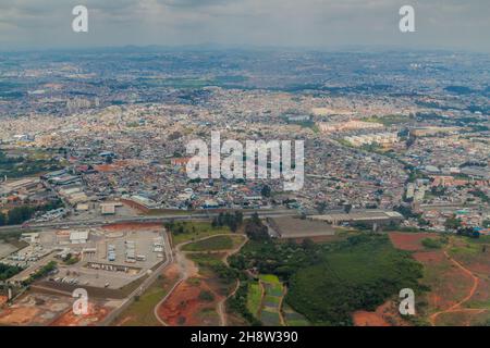 Aerial view of Sao Paulo suburbs, Brazil Stock Photo