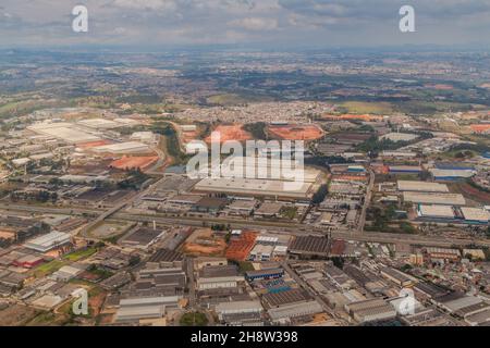 Aerial view of Sao Paulo suburbs, Brazil Stock Photo