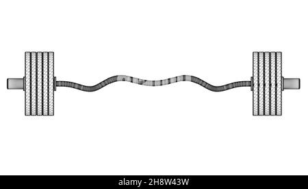 Wireframe of a sports bar from black lines isolated on a white background. Front view. 3D. Vector illustration. Stock Vector