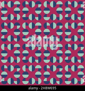 Simple and elegant geometric shapes will decorate any surface or thing and make it attractive. Rounded seamless pattern for prints, textile, web, adve Stock Vector