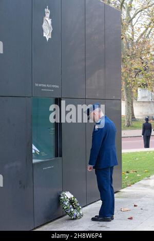 Australian Police Officer Stephen Jay attends the memorial of murdered Police Officer Matt Ratana in London on November 29th 2021 Stock Photo