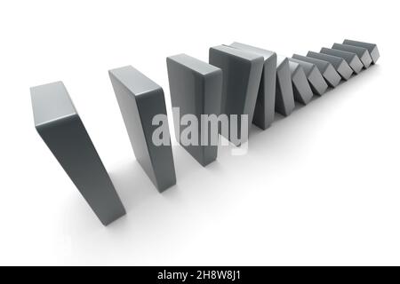 The grey blocks are pushing. Trends and problems concept. 3d rendering Stock Photo