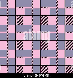 Gray and pink Plaid, checkered, tartan seamless pattern suitable for fashion textiles and graphics Stock Vector