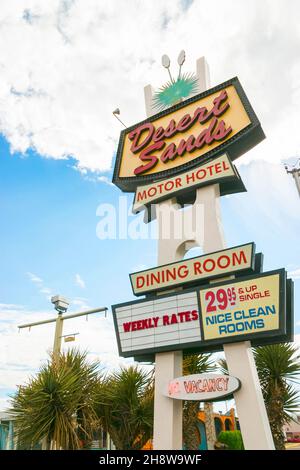 sign of desert sands motor hotel on the famous Route 66 central avenue Albuquerque  USA Stock Photo