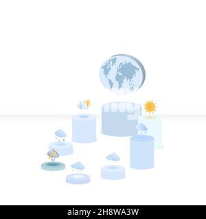 vector weather forecast icon with bright background. Stock Vector