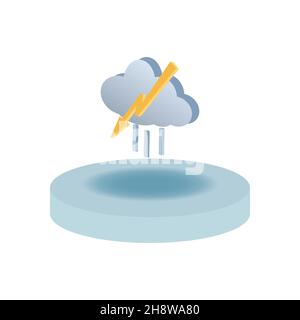 vector weather forecast icon with bright background. Stock Vector