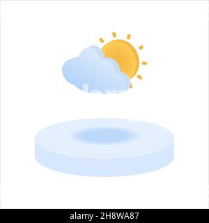 vector weather forecast icon with bright background. Stock Vector