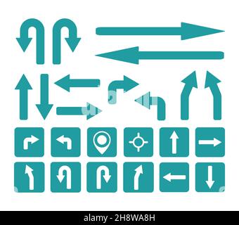 Green arrows. Vector illustration Graphic set Stock Vector