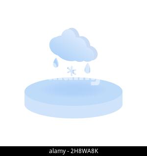 vector weather forecast icon with bright background. Stock Vector