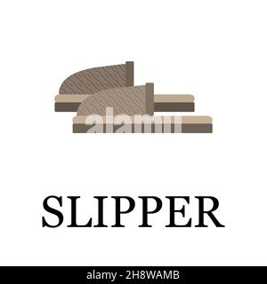slippers for home. Brownish in simple style. Stock Vector