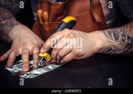 Handicraftsman making quality products Stock Photo