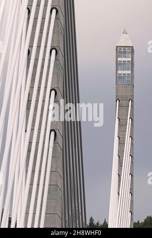 Penobscot Narrows Bridge on route 1 in Verona Bucksport Maine Stock Photo