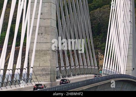 Penobscot Narrows Bridge on route 1 in Verona Bucksport Maine Stock Photo