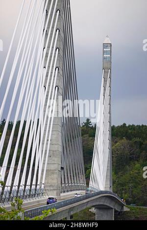 Penobscot Narrows Bridge on route 1 in Verona Bucksport Maine Stock Photo