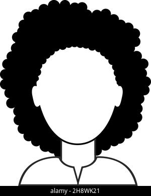 Monochrome female avatar of manager. Stock Vector