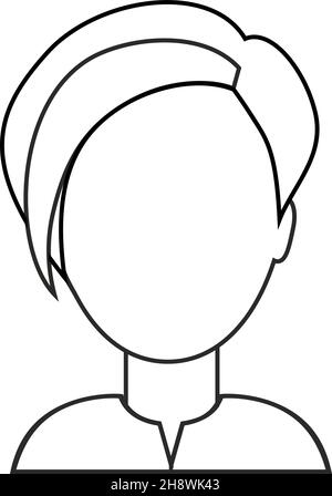 Monochrome female avatar of manager. Stock Vector