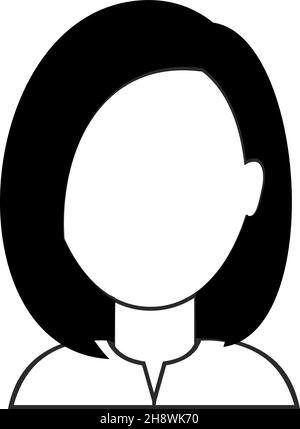 Monochrome female avatar of manager. Stock Vector