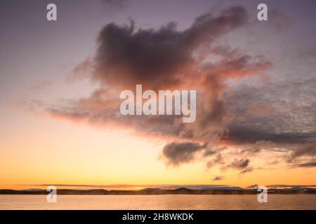 Sunrise over Cooper's Bay on Lake Champlain, Grand Isle State Park, Vermont, USA Stock Photo