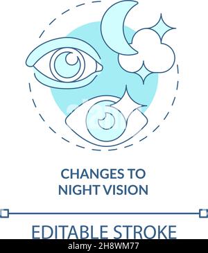 Changes to night vision blue concept icon Stock Vector