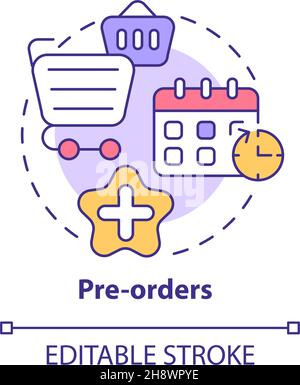 Pre-orders concept icon Stock Vector