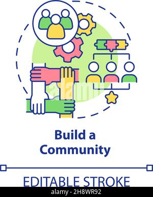 Build a community concept icon Stock Vector