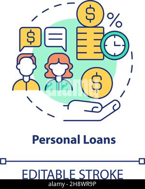 Personal loans concept icon Stock Vector