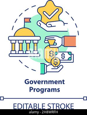Government programs concept icon Stock Vector