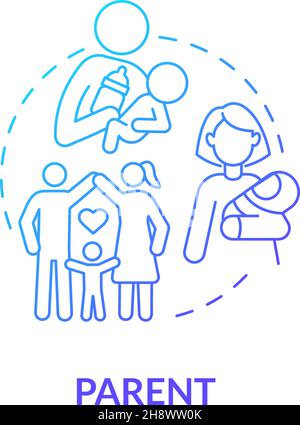 Parent position in society blue gradient concept icon Stock Vector