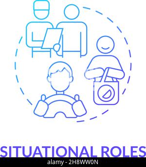 Situational roles blue gradient concept icon Stock Vector