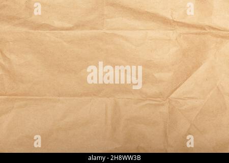 Kraft rumpled paper or cardboard texture for background Stock Photo