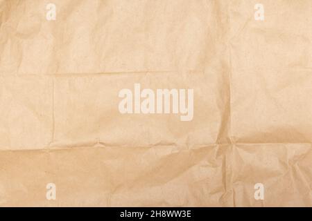 Kraft rumpled paper or cardboard texture for background Stock Photo