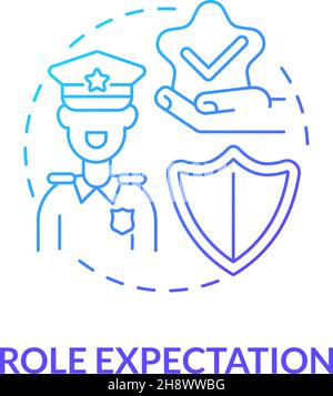 Personal role expectation blue gradient concept icon Stock Vector