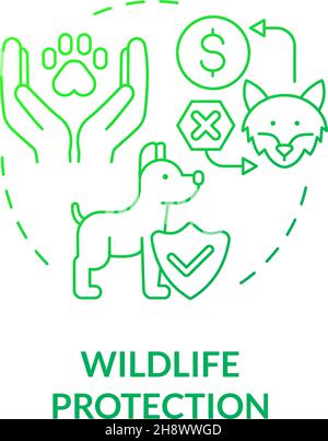 Ecosystem protection green gradient concept icon Stock Vector