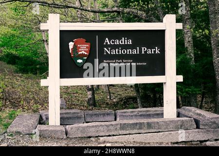 Ocean Drive stops in Acadia National Park Mt Desert Island Maine Stock Photo