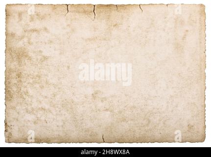 Used paper texture. Old cardboard isolated on white background Stock Photo