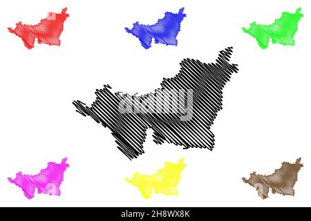 Hooghly district (West Bengal State, Republic of India) map vector ...