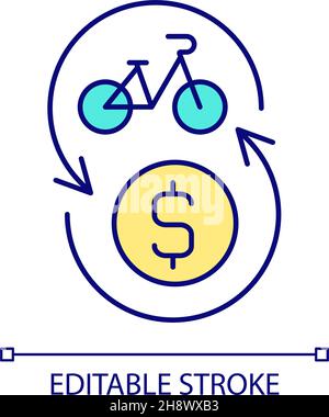 Bike-share program RGB color icon Stock Vector