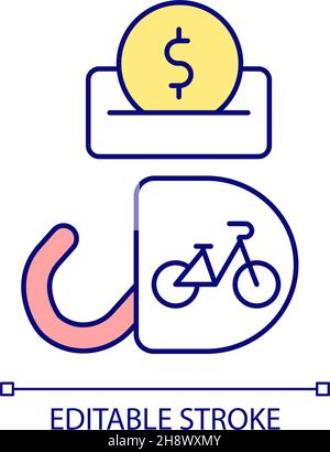 Coin deposit station RGB color icon Stock Vector