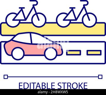 Bike friendly city RGB color icon Stock Vector
