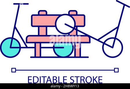Electric scooters cluttering RGB color icon Stock Vector