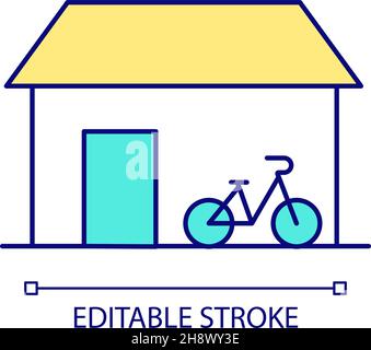 Electric bike library RGB color icon Stock Vector