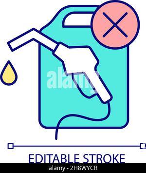 Reducing fossil fuels use RGB color icon Stock Vector