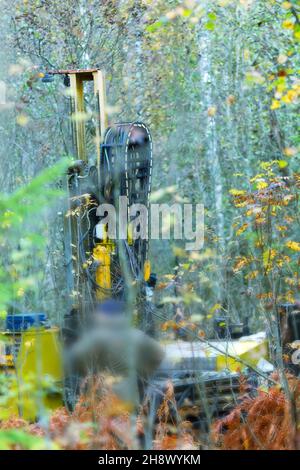 Self-propelled Mini drill rig drills soil for soil investigation. Test ...
